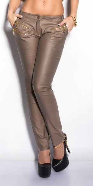 Koucla Sexy KouCla Lederlook-Hose mit Zippern