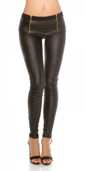 Koucla Sexy KouCla Lederlook Hose Mit Zips