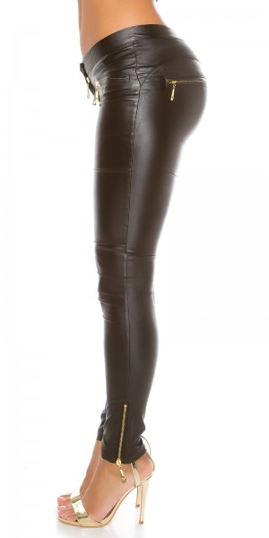 Koucla Sexy KouCla Lederlook Hose Mit Zips