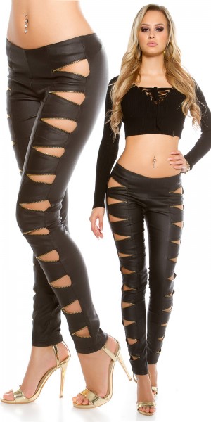 Koucla Sexy KouCla Lederlook Hose open Zips
