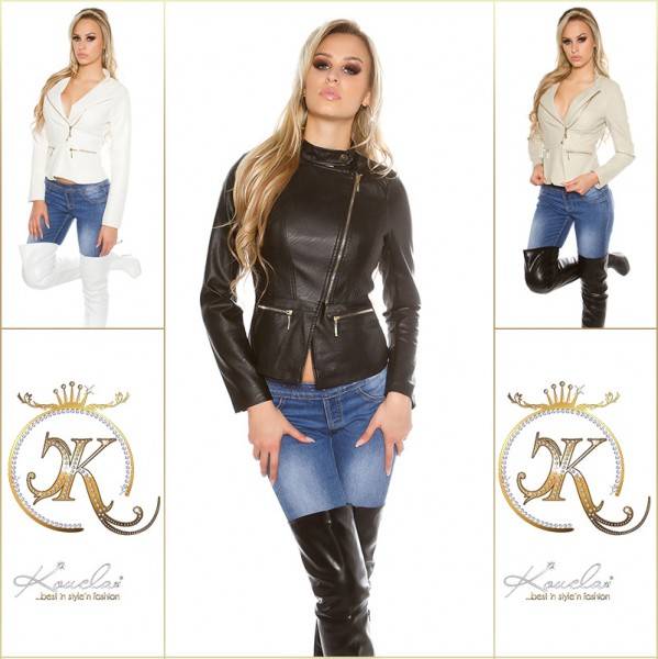 Koucla Sexy KouCla Lederlook Jacke Asym. Zip