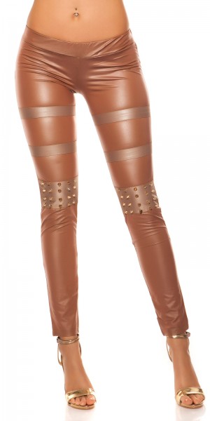 Koucla Sexy KouCla Lederlook-Leggings Mit Nieten