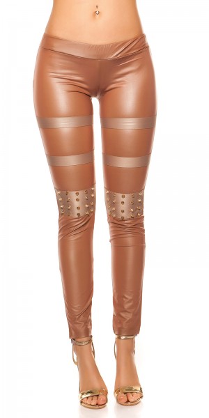Koucla Sexy KouCla Lederlook-Leggings mit Nieten