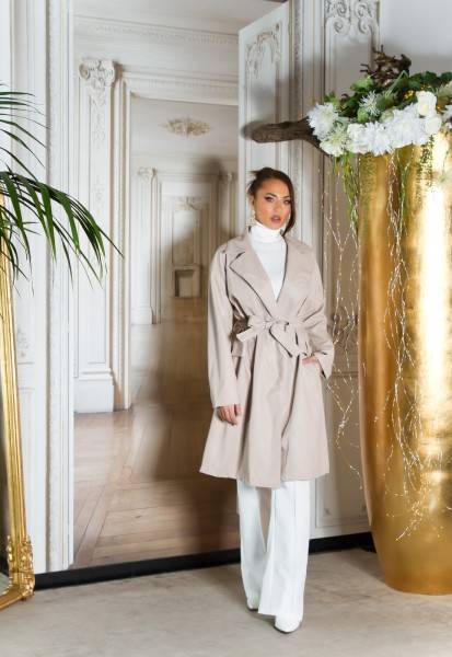 Koucla Sexy Koucla Lederlook Mantel Mit Gürtel