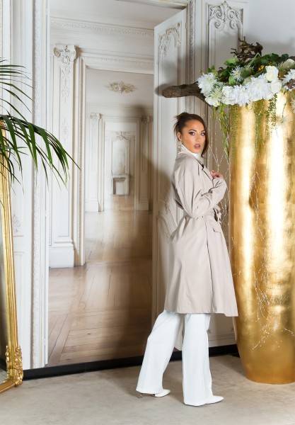 Koucla Sexy Koucla Lederlook Mantel Mit Gürtel