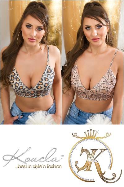 Koucla Sexy Koucla Lederlook Top Mit Animal Print