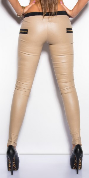 Koucla Sexy KouCla Lederlook-Treggings Mit Zips