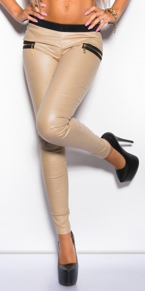 Koucla Sexy KouCla Lederlook-Treggings Mit Zips