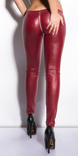 Koucla Sexy KouCla Leggings Im Wetlook Mit Zipper