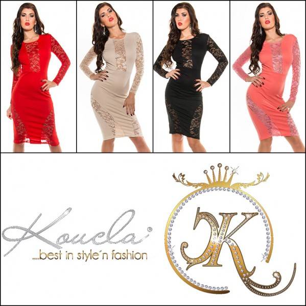 Koucla Sexy KouCla Midikleid Mit Spitze