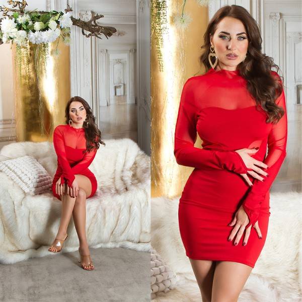 Koucla Sexy Koucla Minikleid Mit Mesh-Einsätzen