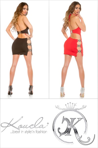 Koucla Sexy KouCla Neck Minikleid Mit Schnallen