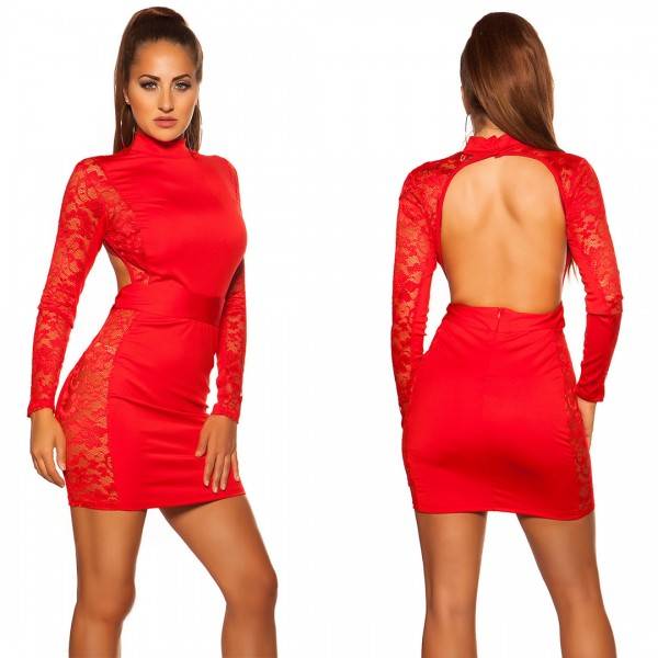Koucla Sexy KouCla Neck Minikleid Mit Spitze