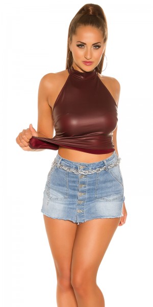 Koucla Sexy KouCla Neck Top Lederlook