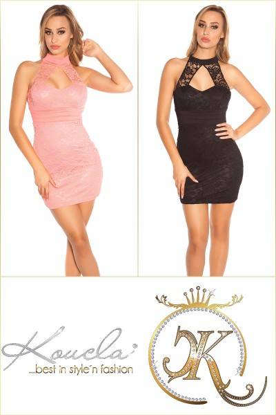 Koucla Sexy KouCla Neckholder-Minikleid Mit Spitze