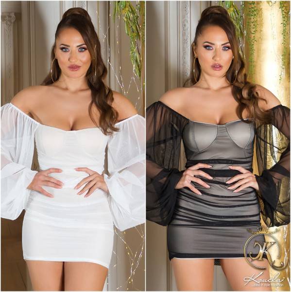 Koucla Sexy Koucla Off Shoulder Minikleid Mit Mesh