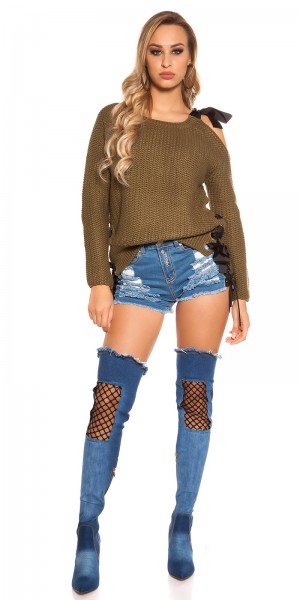 Koucla Sexy KouCla One Shoulder Strickpulli