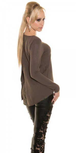 Koucla Sexy Koucla Pullover Mit Spitze Und Knöpfen