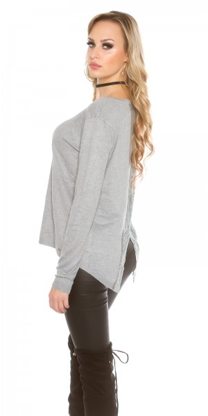 Koucla Sexy Koucla Pullover Mit Strass Und Spitze