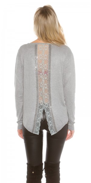 Koucla Sexy Koucla Pullover mit Strass und Spitze