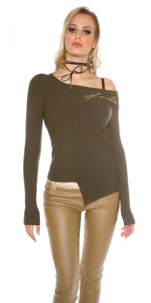 Koucla Sexy KouCLa Ripp Pulli Asymmetrisch