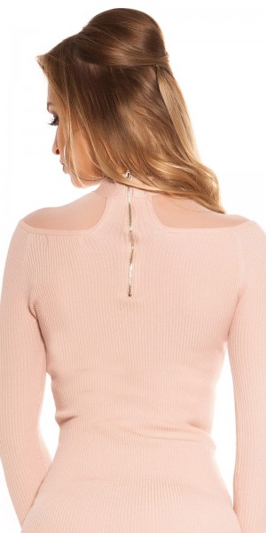 Koucla Sexy KouCla Ripp Strickkleid Mit Mesh