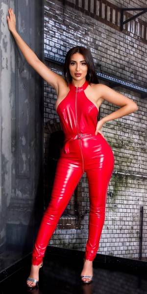 Koucla Sexy KouCla Rückenfreier KunstLeder Overall