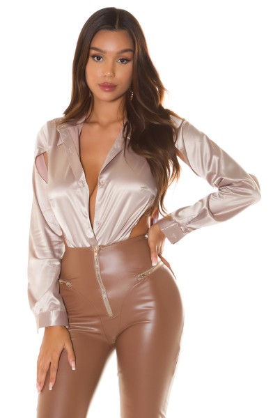 Koucla Sexy Koucla Satin Look Bluse Kim K Look