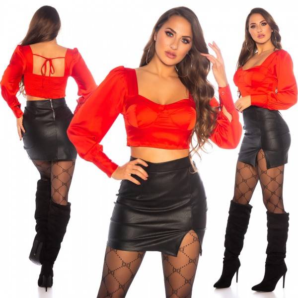 Koucla Sexy Koucla Satin-Look Crop Top