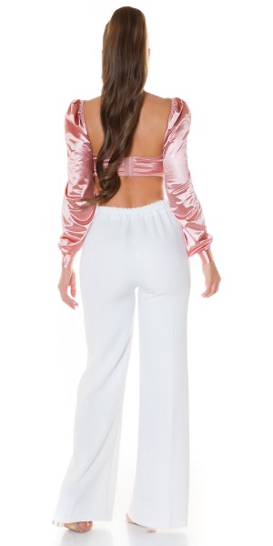 Koucla Sexy Koucla Satin Look Langarm Crop Top