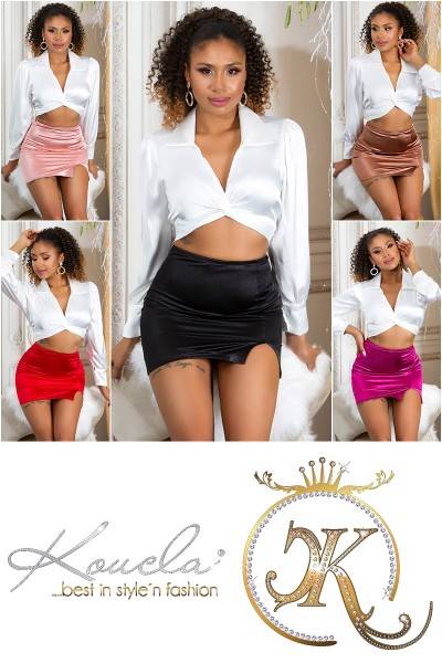 Koucla Sexy Koucla SatinLook MiniRock Mit Schlitz