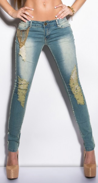Koucla Sexy KouCla Skinny-Jeans Mit Kettchen