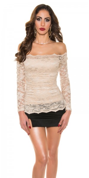 Koucla Sexy KouCla Spitzenshirt Schulterfrei