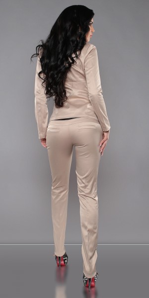 Koucla Sexy KouCla Stoffhose Mit Lederlook