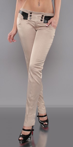 Koucla Sexy KouCla Stoffhose mit Lederlook