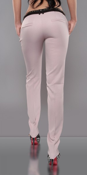 Koucla Sexy KouCla Stoffhosen Mit Nietengürtel