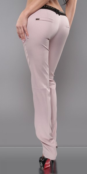 Koucla Sexy KouCla Stoffhosen Mit Nietengürtel