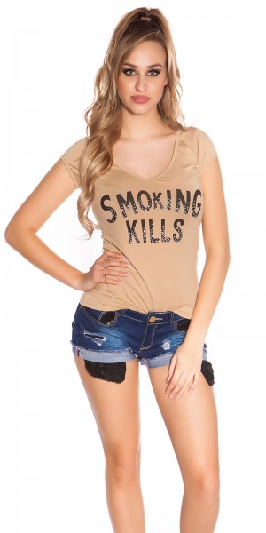 Koucla Sexy KouCla T-Shirt "Smoking Kills" Mit Skull