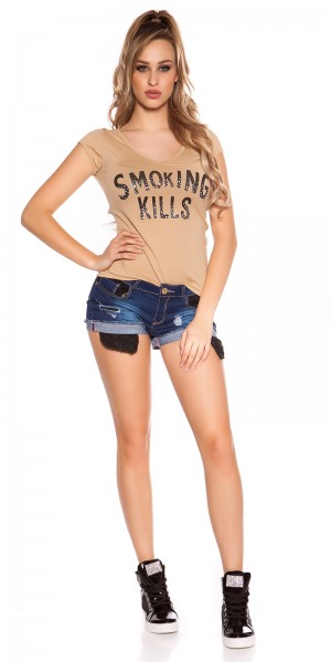 Koucla Sexy KouCla T-Shirt "Smoking Kills" Mit Skull