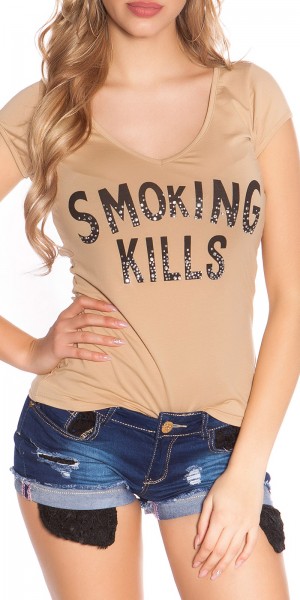 Koucla Sexy KouCla T-Shirt "Smoking Kills" Mit Skull