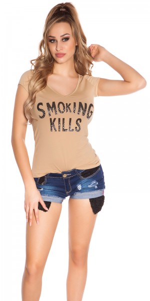 Koucla Sexy KouCla T-Shirt "Smoking Kills" mit Skull