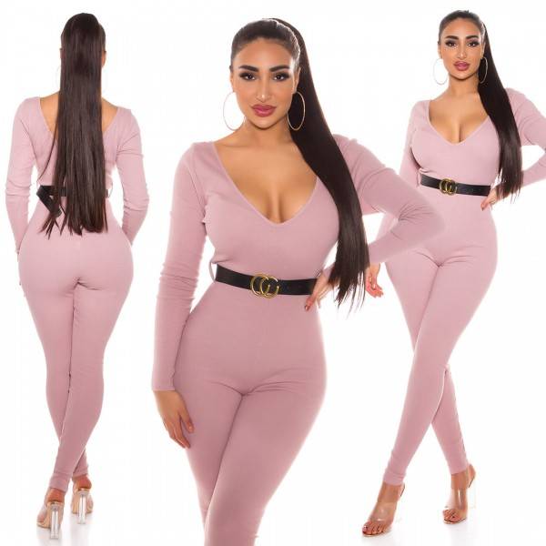 Koucla Sexy Koucla V-Ausschnitt Overall Mit Gürtel