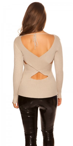 Koucla Sexy KouCla V-Cut Ripp Pulli Sexy Rücken