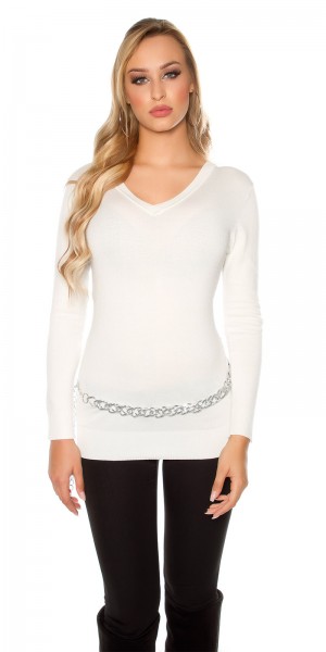 Koucla Sexy KouCla V-Pulli Mit Zebramuster