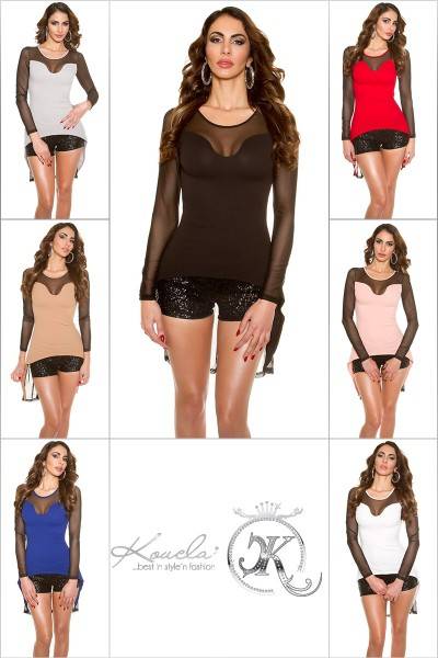 Koucla Sexy KouCla VoKuHiLa Shirt Mit Netzeinsatz