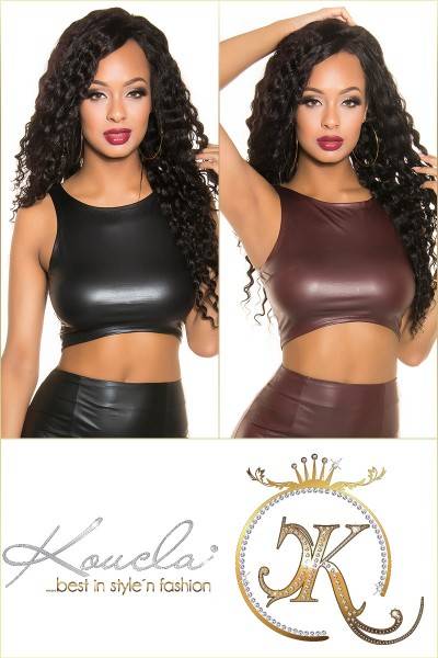 Koucla Sexy KouCla Wetlook Crop Top Mit Zip