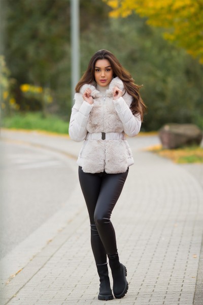 Koucla Sexy Kunstfell Winterjacke Mit Kapuze