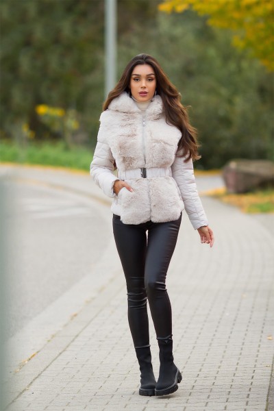 Koucla Sexy Kunstfell Winterjacke Mit Kapuze