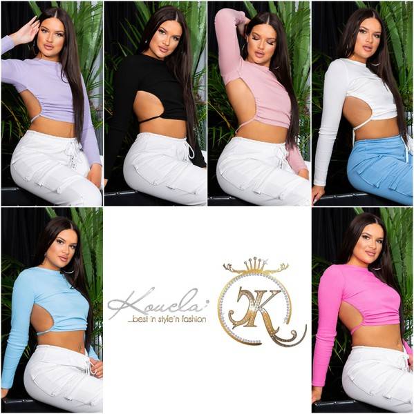 Koucla Sexy Langarm Top Rückenfrei