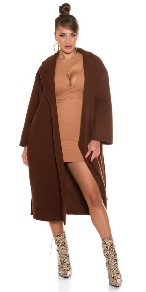 Koucla Sexy Langer Mantel Mit Gürtel